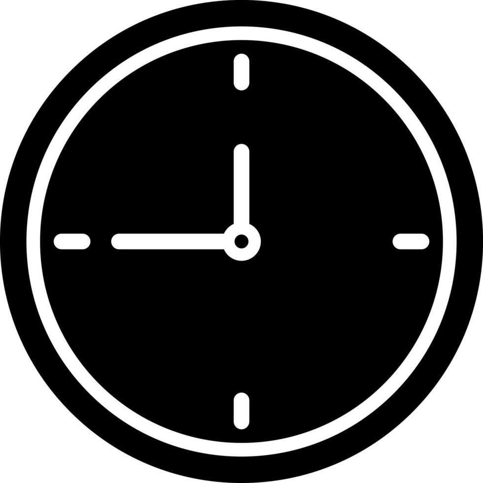 noir et blanc illustration de l'horloge icône. vecteur