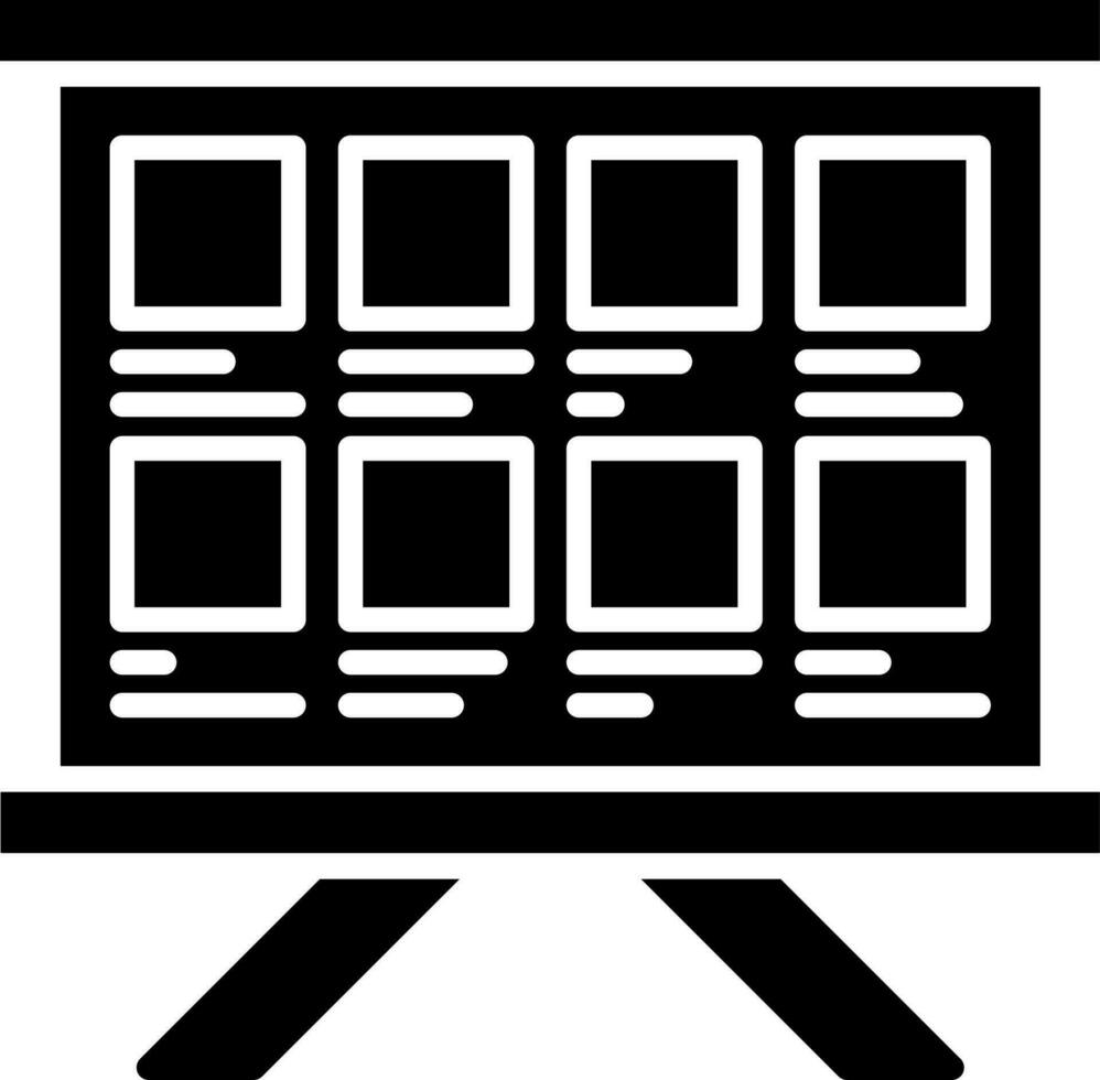 storyboard icône dans noir et blanc Couleur vecteur