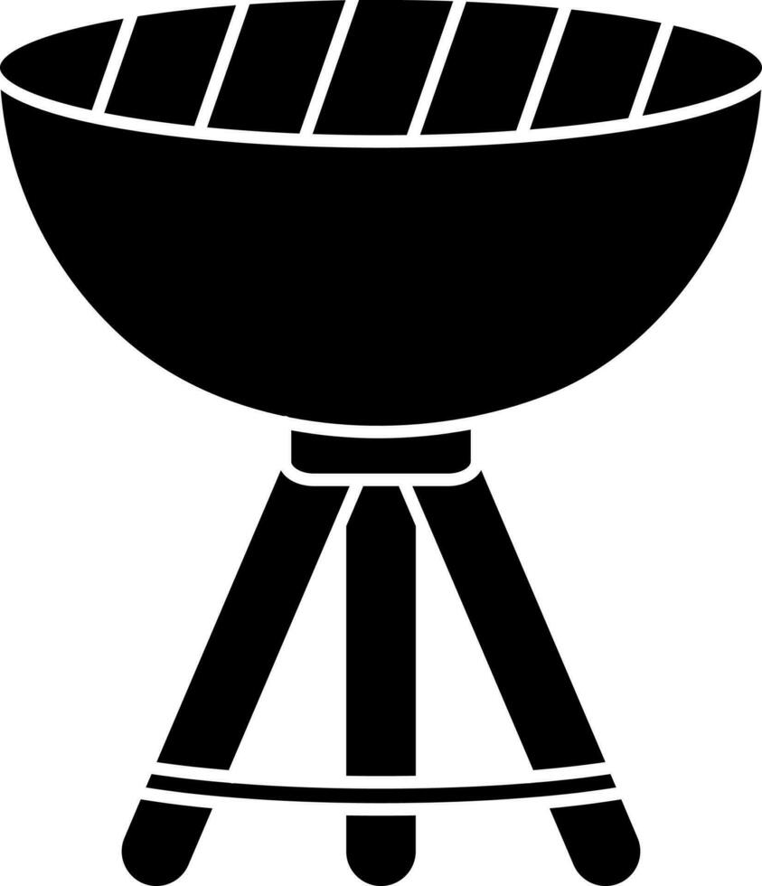 illustration de barbecue dans noir et blanc couleur. glyphe icône ou symbole. vecteur