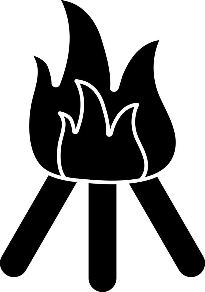 illustration de feu icône dans noir et blanc couleur. vecteur