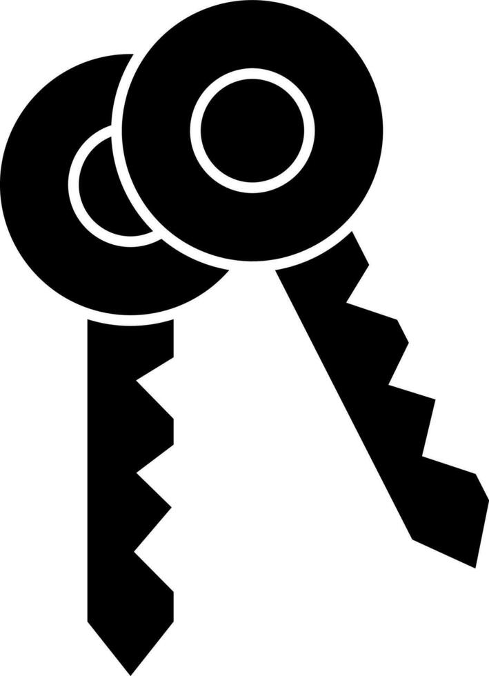 clé paire icône ou symbole dans noir et blanc couleur. vecteur