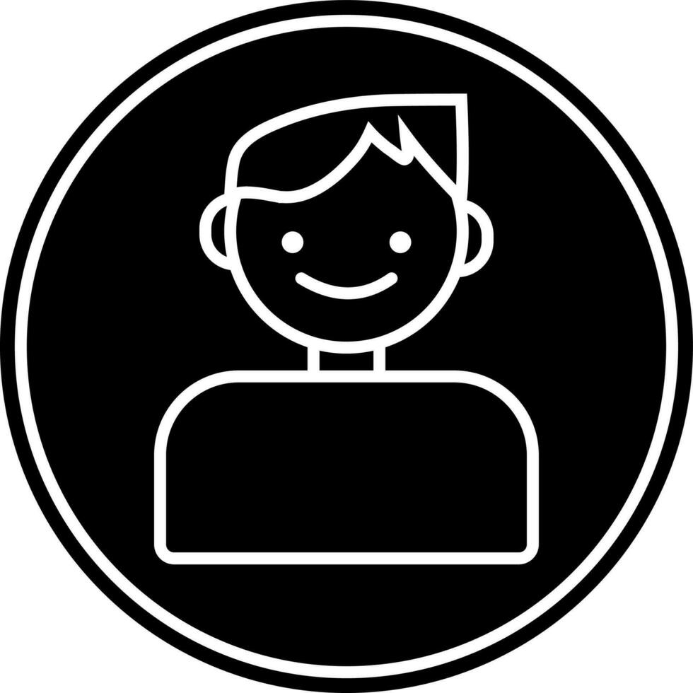 glyphe utilisateur icône ou symbole dans noir et blanc couleur. vecteur