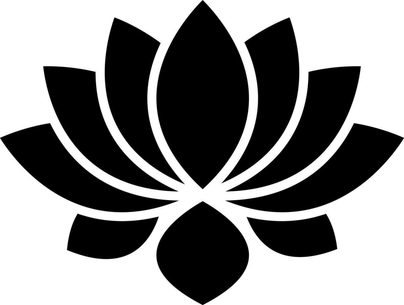 lotus fleur icône dans noir et blanc couleur. vecteur