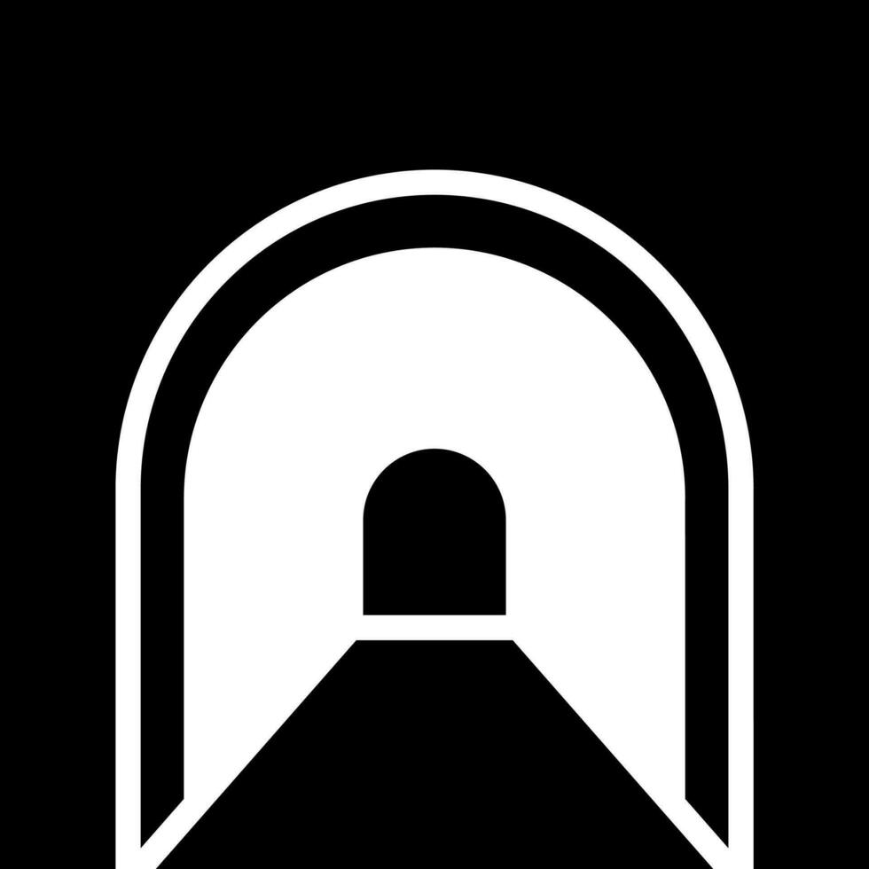 noir et blanc tunnel icône dans plat style. vecteur