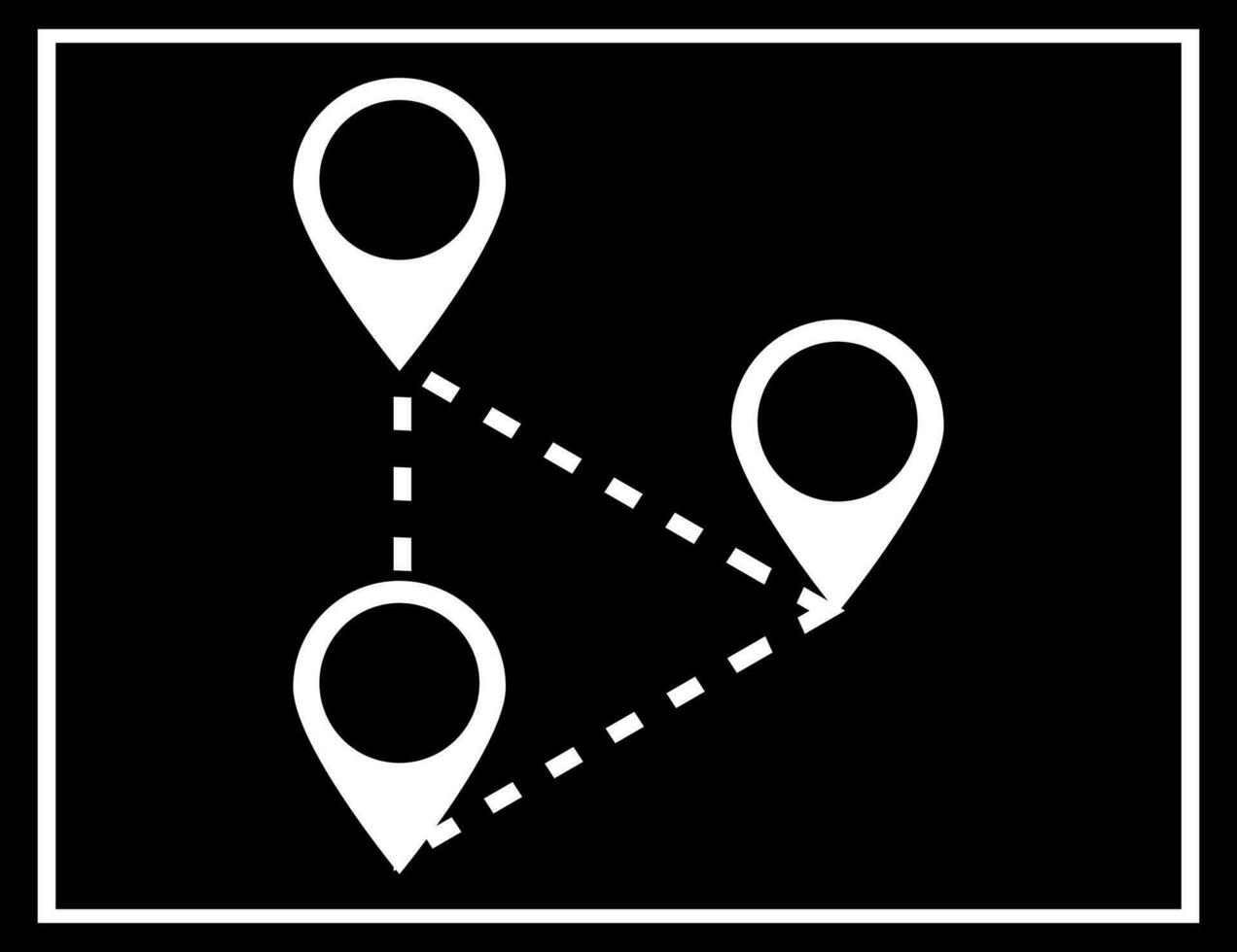 plat style carte la navigation icône dans noir et blanc couleur. vecteur