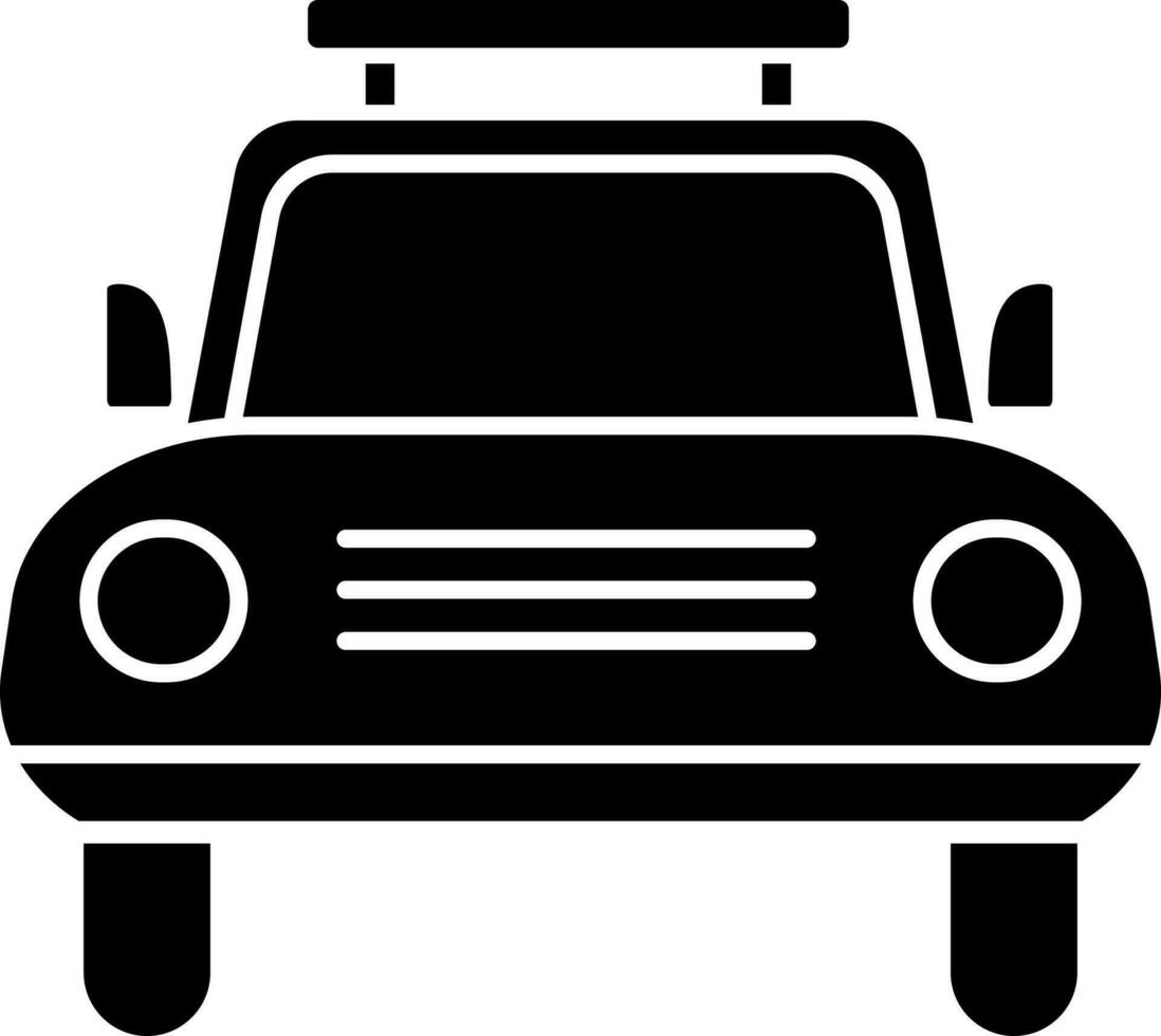 illustration de noir et blanc Taxi voiture icône. vecteur