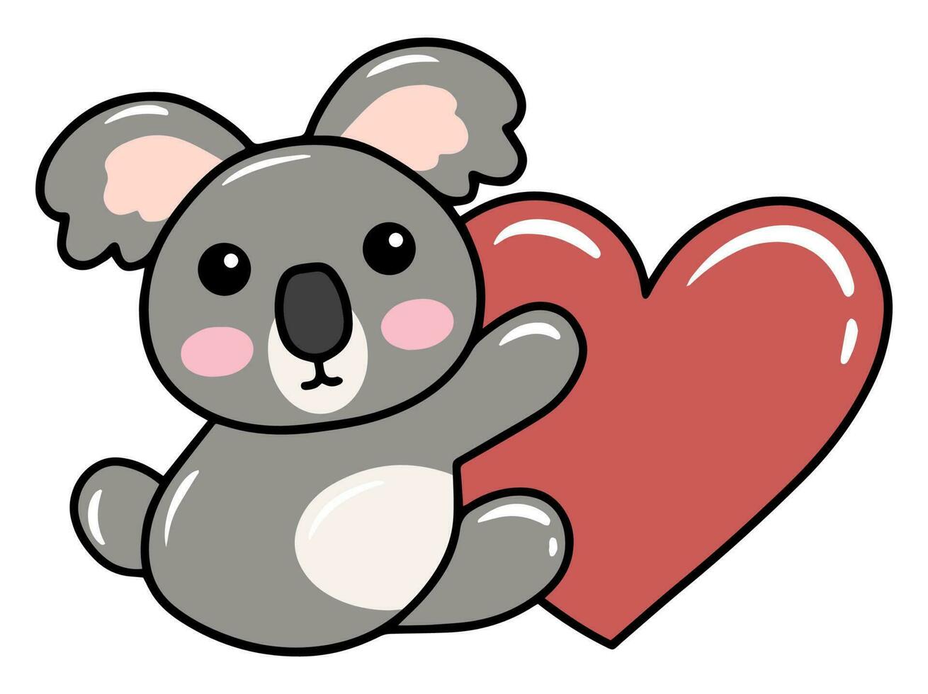 koala dessin animé mignonne pour valentines journée vecteur