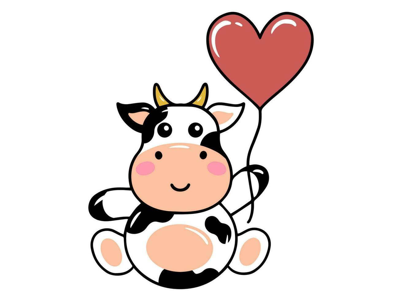 vache dessin animé mignonne pour valentines journée vecteur