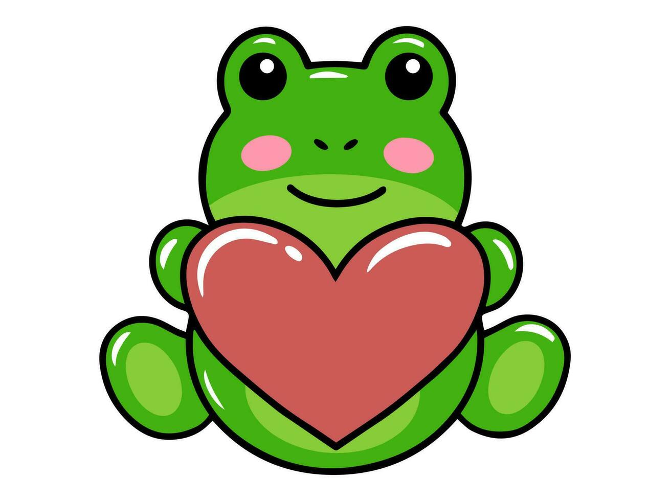 grenouille dessin animé mignonne pour valentines journée vecteur