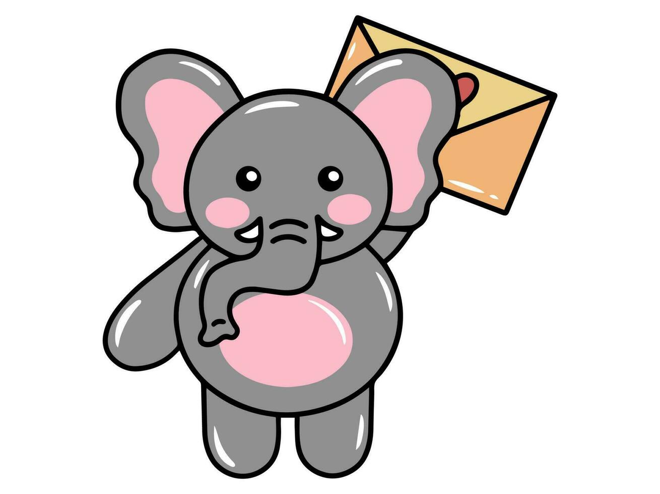 mignonne dessin animé l'éléphant dessin illustration vecteur