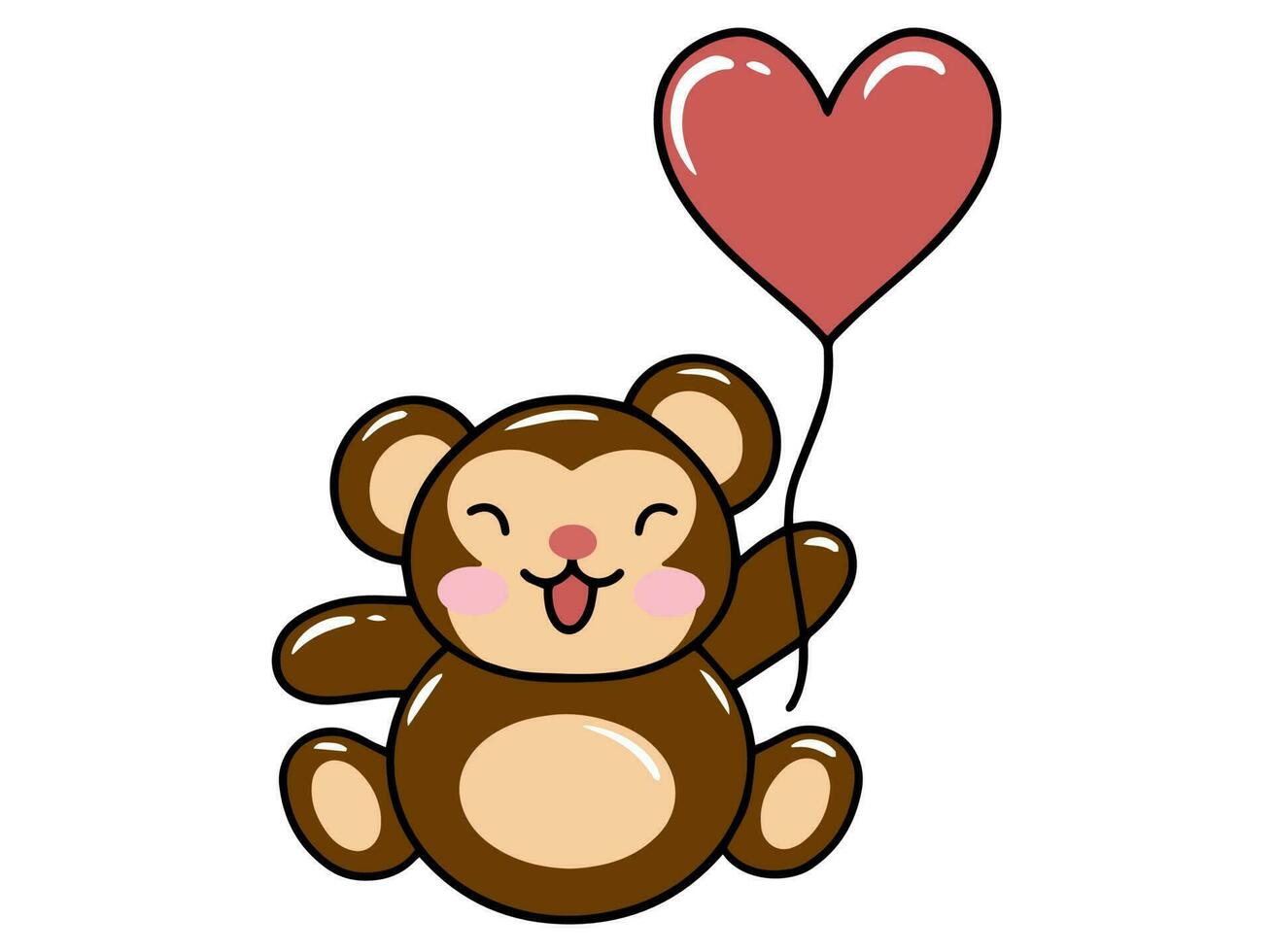 singe dessin animé mignonne pour valentines journée vecteur