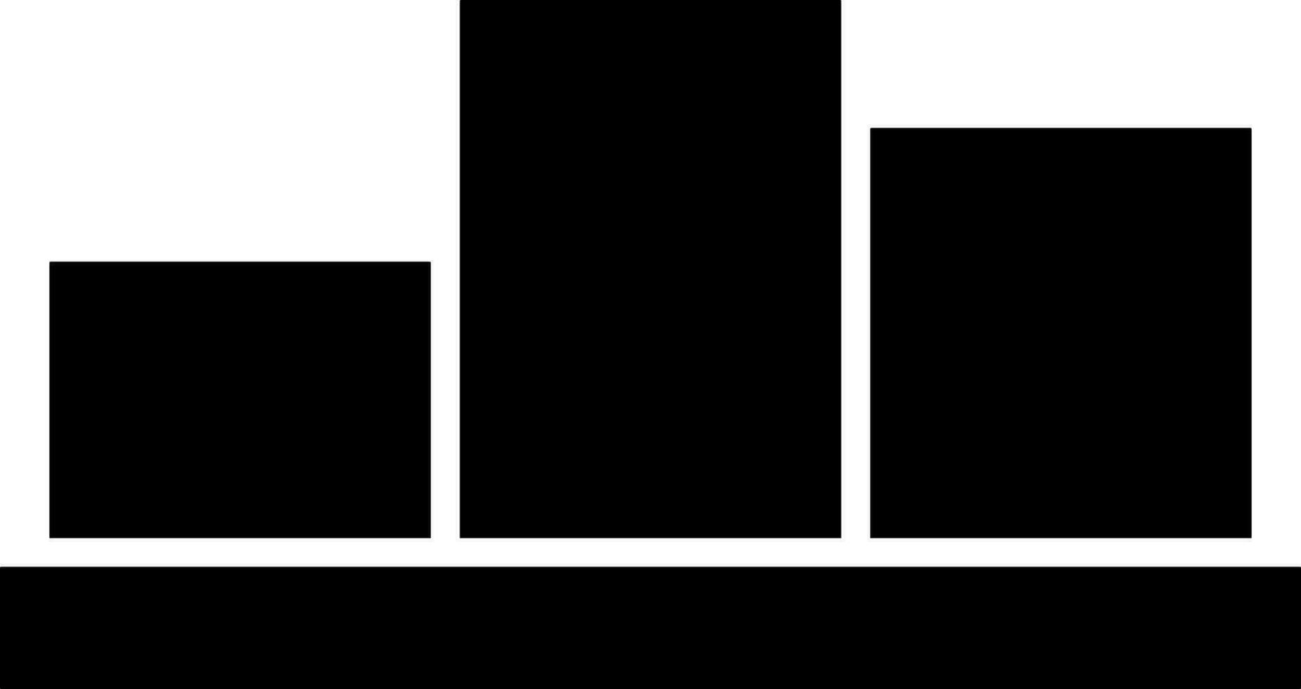 noir et blanc illustration de bar graphique icône. vecteur