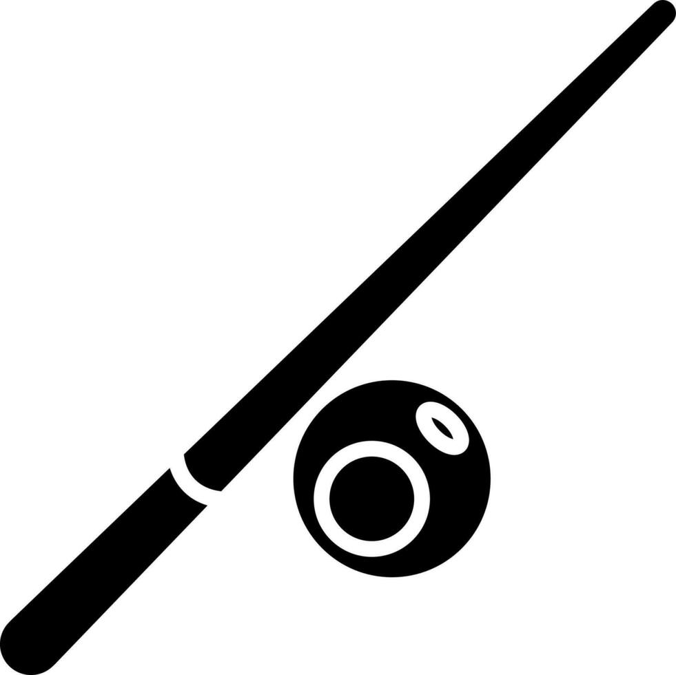 billard des balles et indices bâton icône dans noir et blanc couleur. vecteur