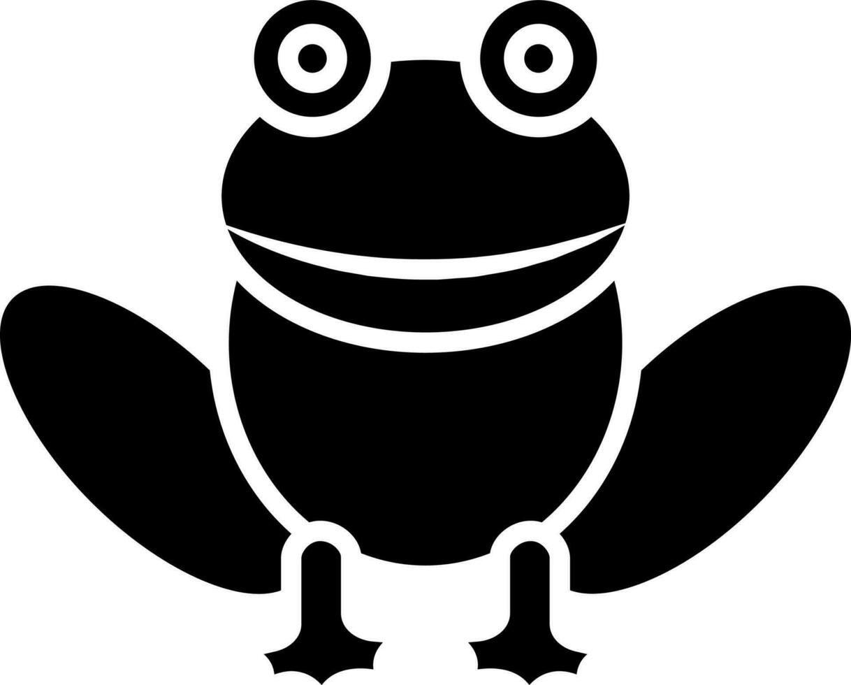 dessin animé personnage grenouille icône dans noir et blanc couleur. vecteur