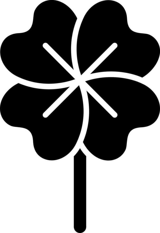noir et blanc illustration de trèfle feuille icône. vecteur