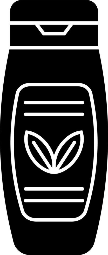 biologique cosmétique bouteille glyphe icône ou symbole. vecteur