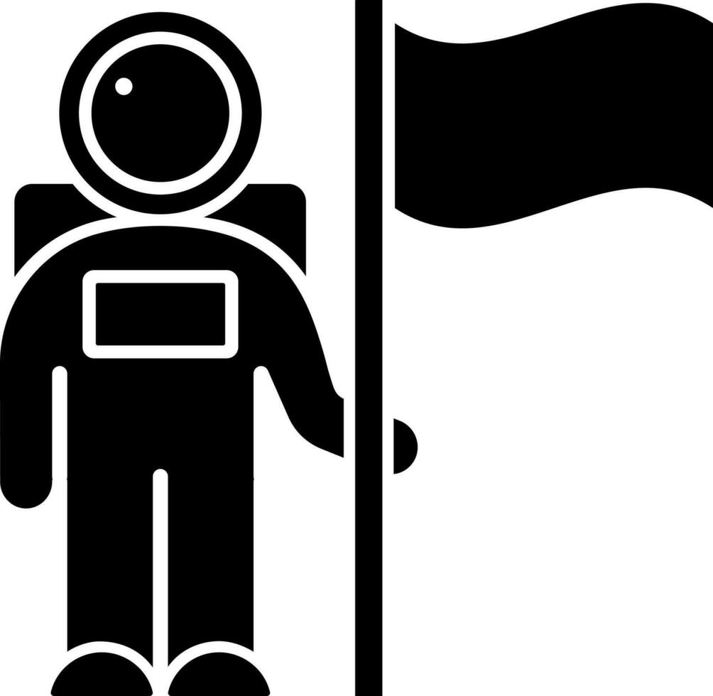 vecteur illustration de astronaute avec drapeau icône.
