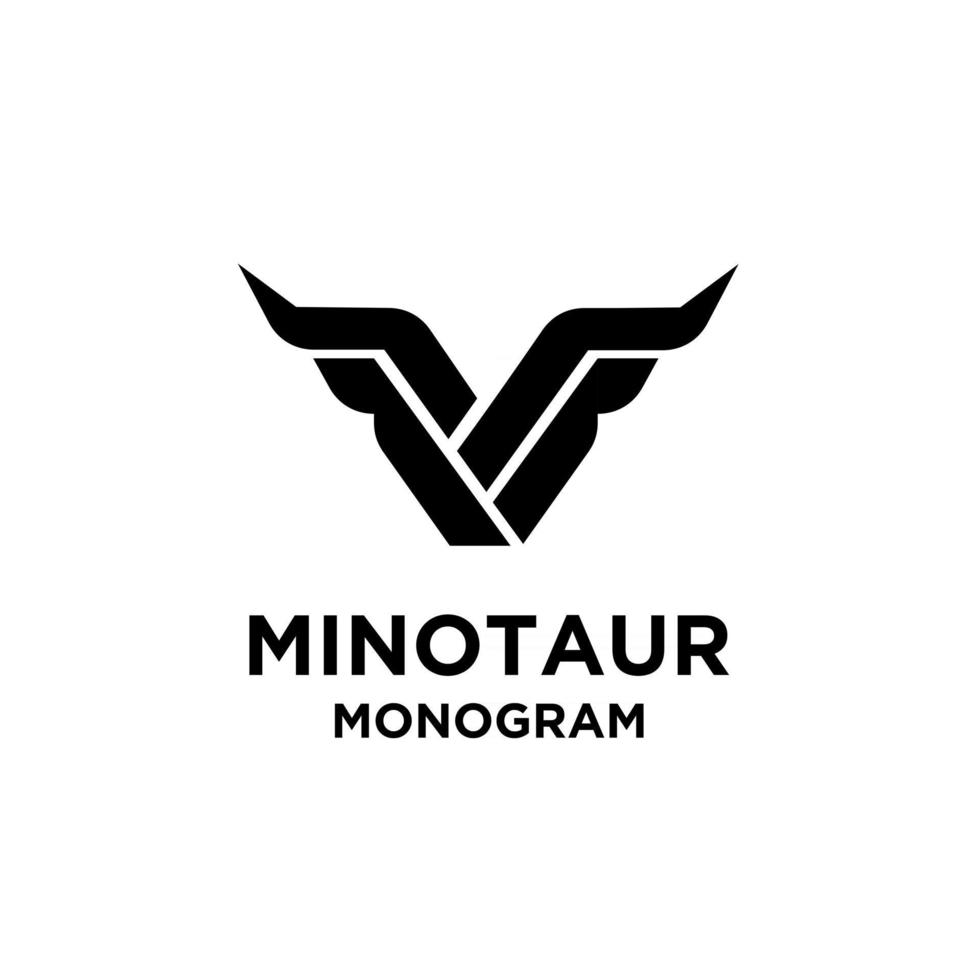 Tête de minotaure abstraite visage vector illustration création d'icône logo