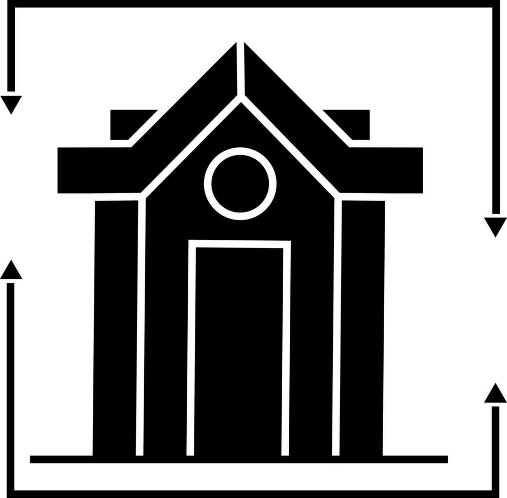 glyphe icône ou symbole de maison. vecteur