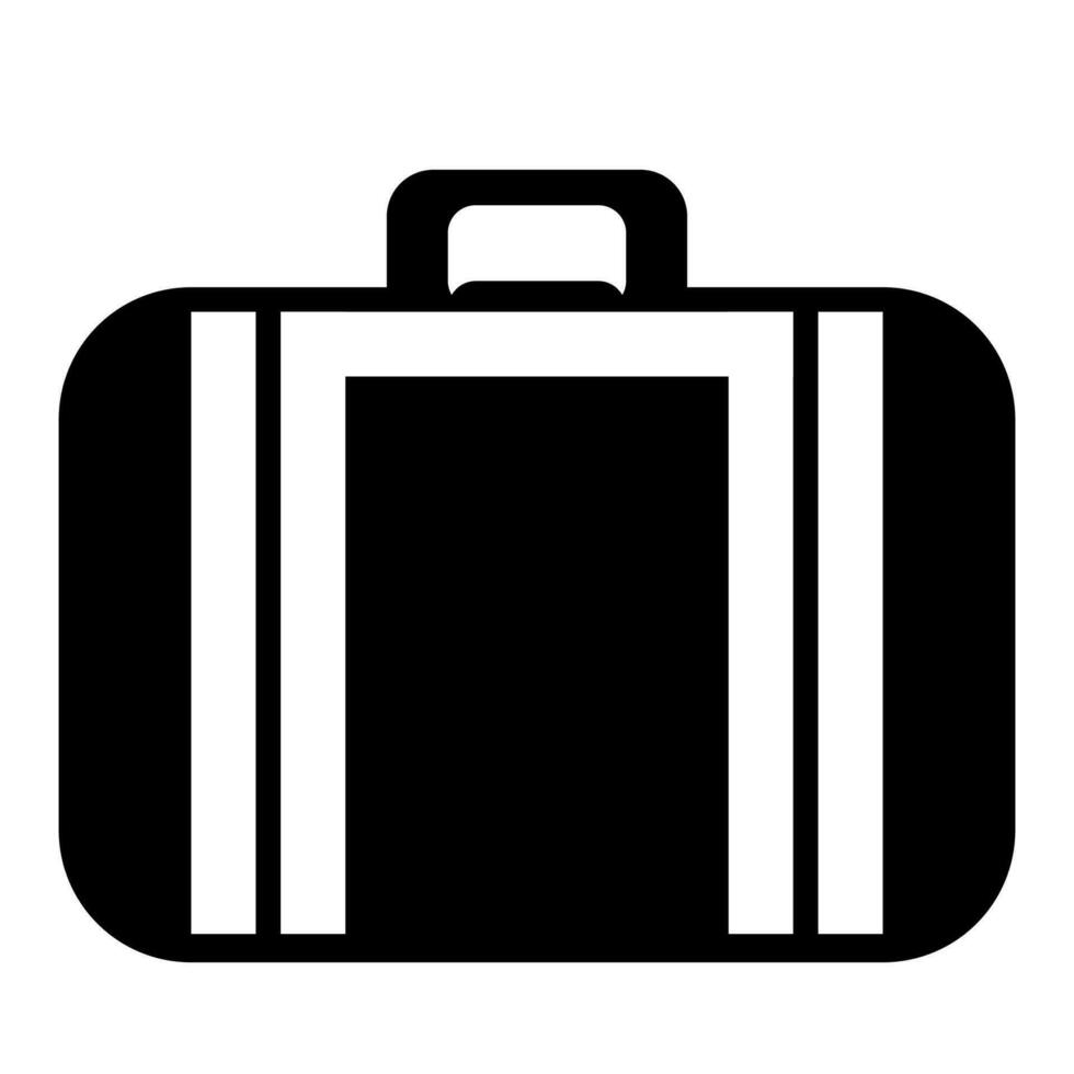 symbole signe. bagages pictogramme, vérifier bagages enregistrement icône blanc Contexte vecteur