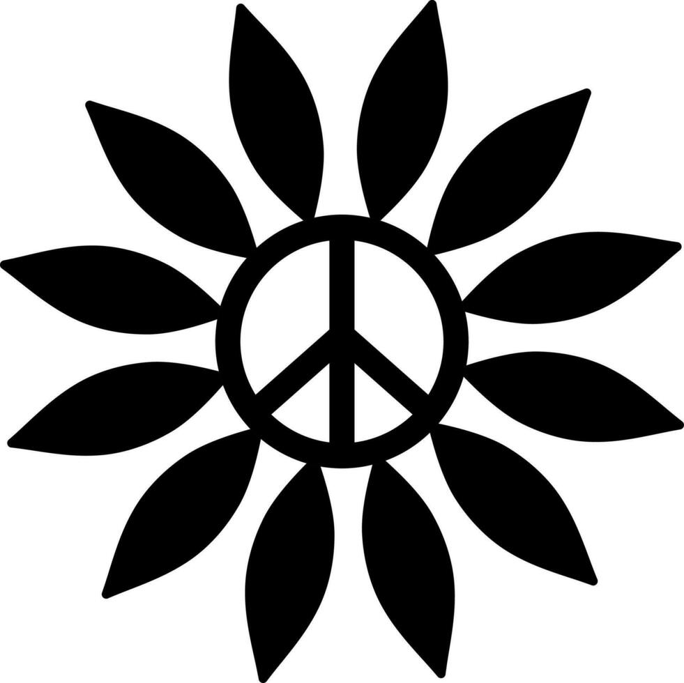 illustration de paix fleur icône. vecteur