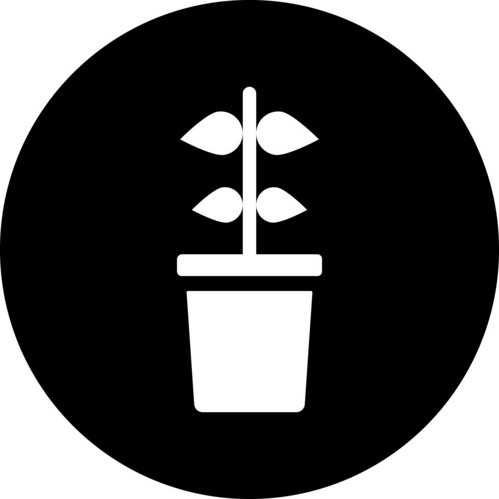 noir et blanc plante icône dans plat style. vecteur