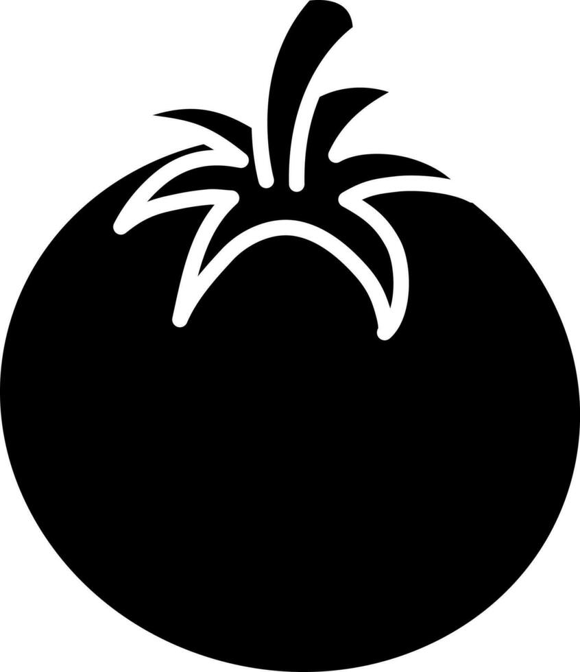 tomate icône dans noir et blanc couleur. vecteur