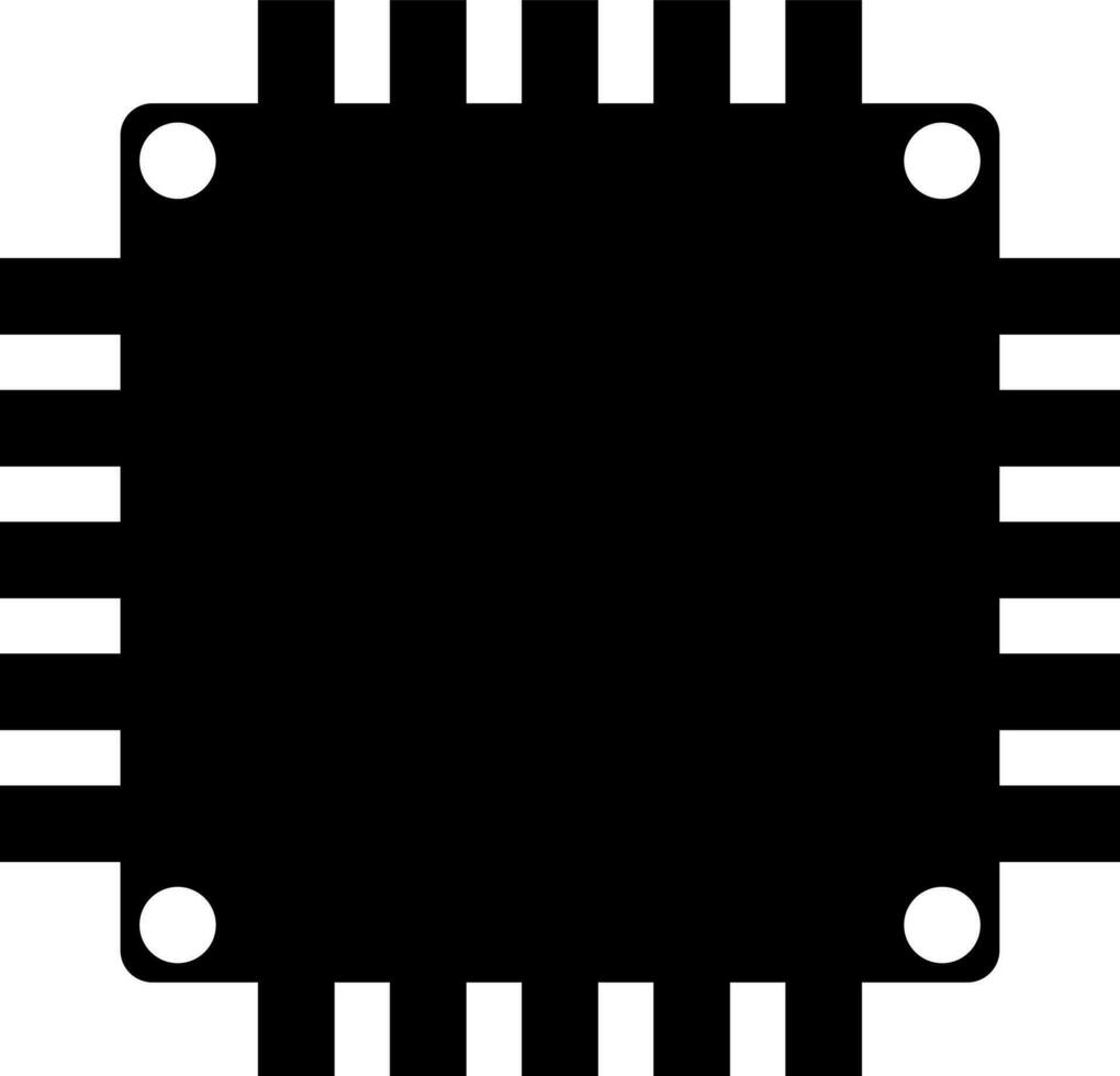 illustration de une processeur puce dans noir et blanc couleur. vecteur