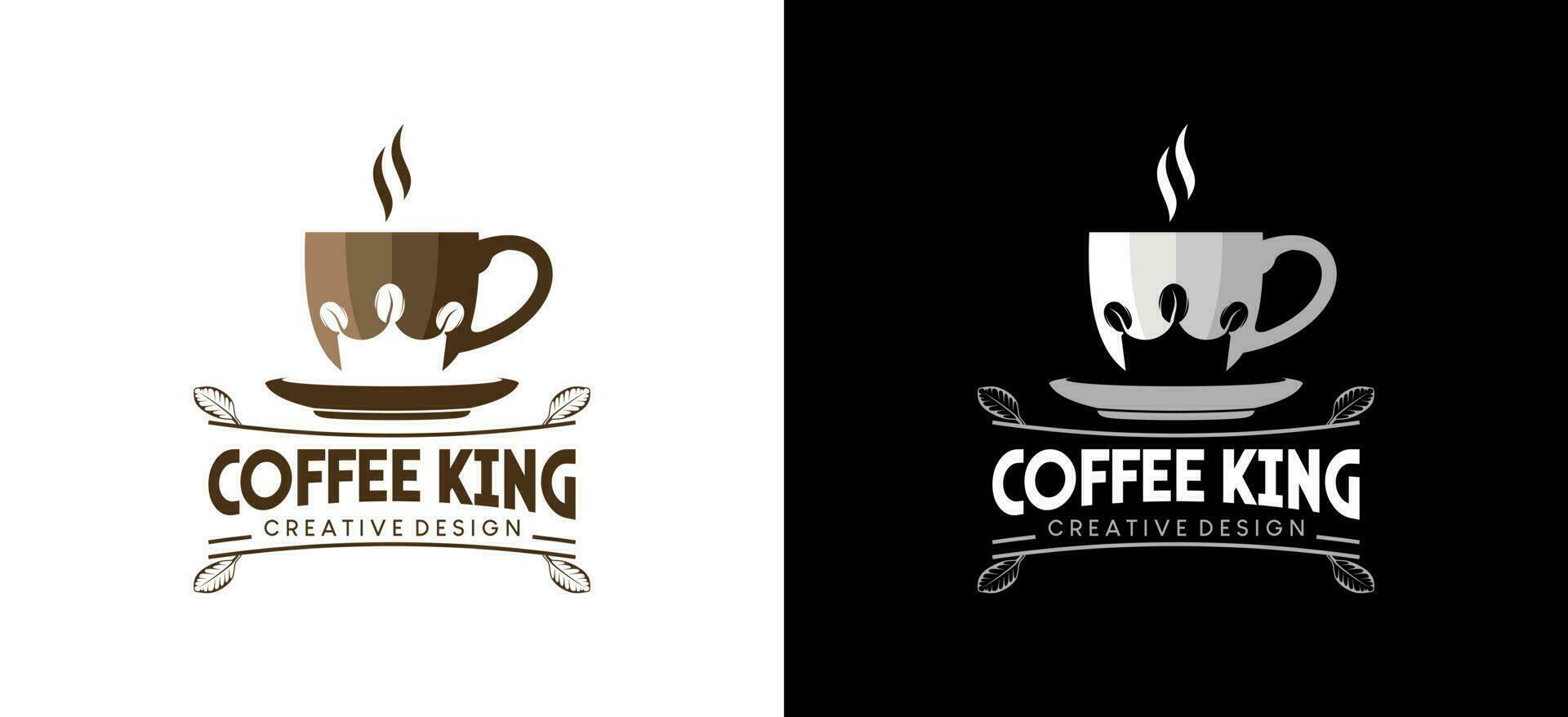 café Roi logo conception avec Créatif rétro concept vecteur