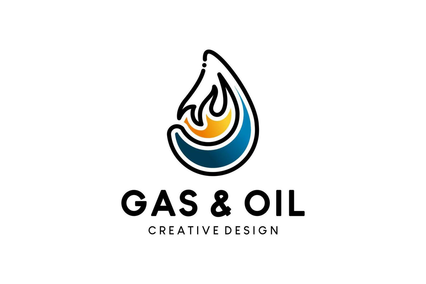 Créatif moderne abstrait gaz et Feu logo conception dans goutte concept vecteur
