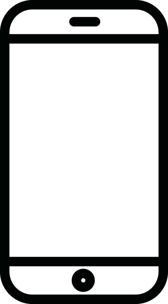 noir ligne art illustration de téléphone intelligent icône. vecteur