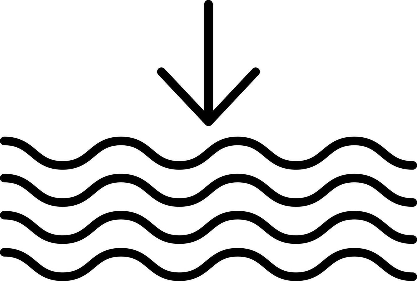 icône de marée Puissance dans noir couleur. vecteur