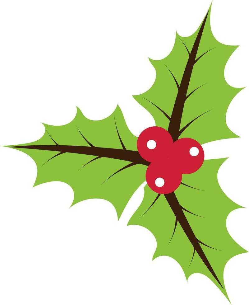 illustration de Noël houx avec feuilles. vecteur