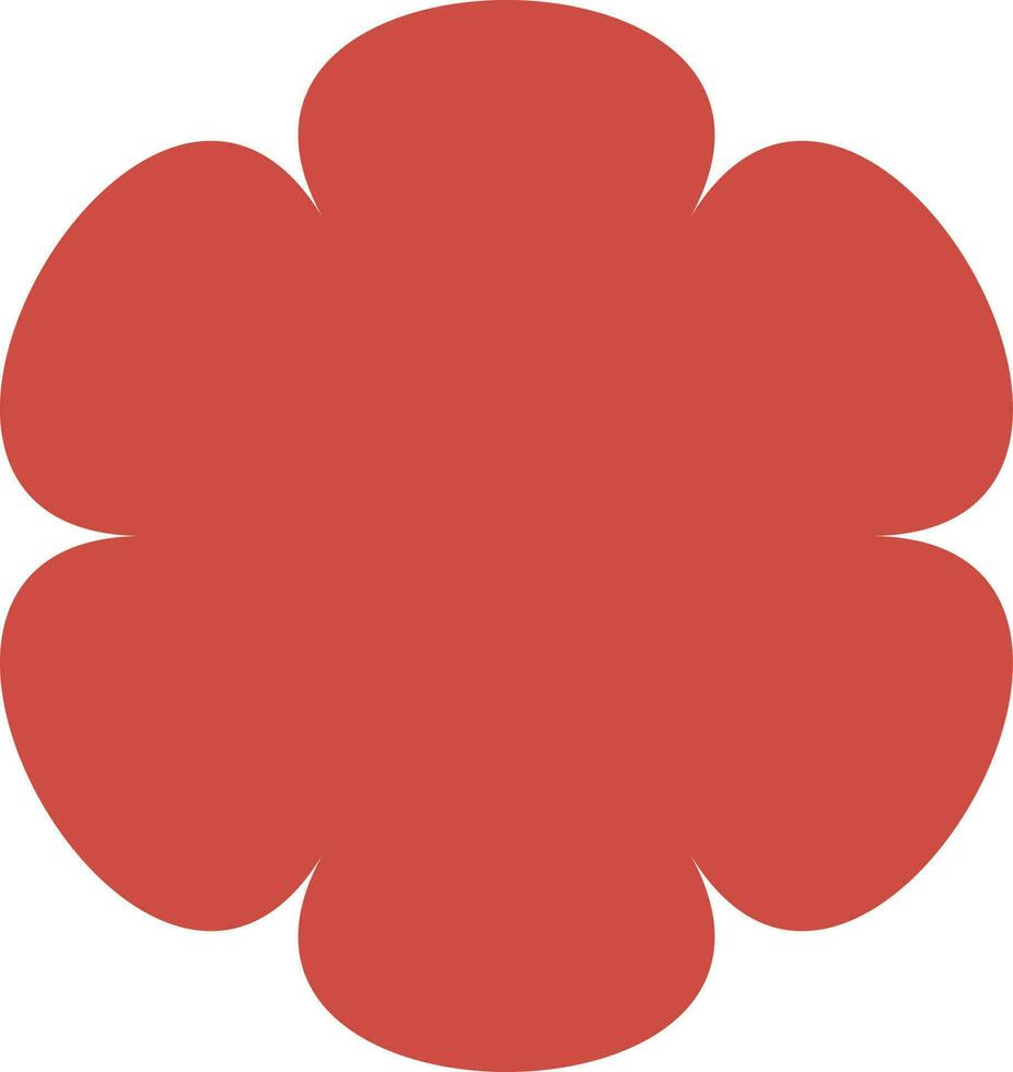 monochrome fleur dans rouge couleur. vecteur