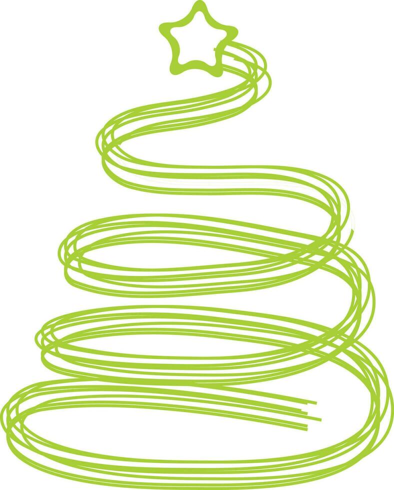 élégant vert spirale Noël arbre avec étoile. vecteur