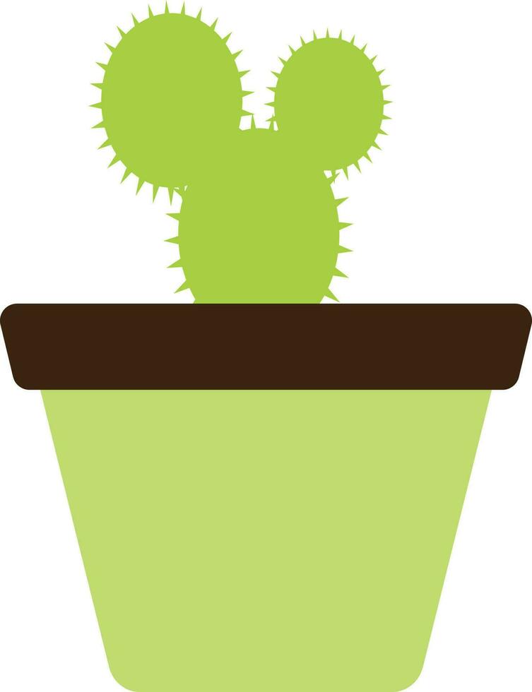 vert Couleur de pot icône avec cactus plante. vecteur