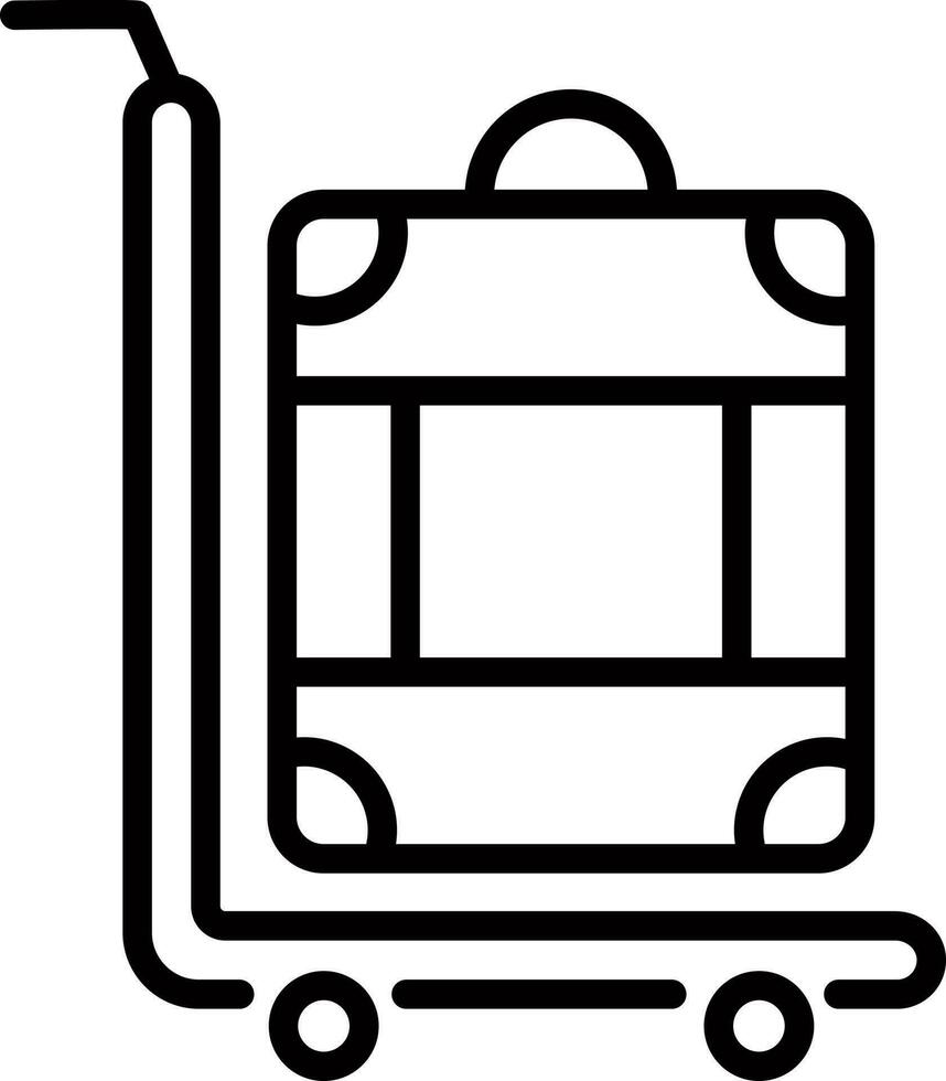 isolé bagage Chariot plat icône. vecteur