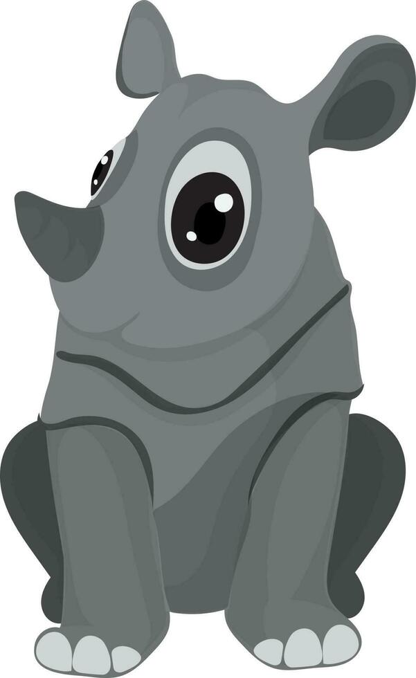 dessin animé personnage de rhinocéros. vecteur