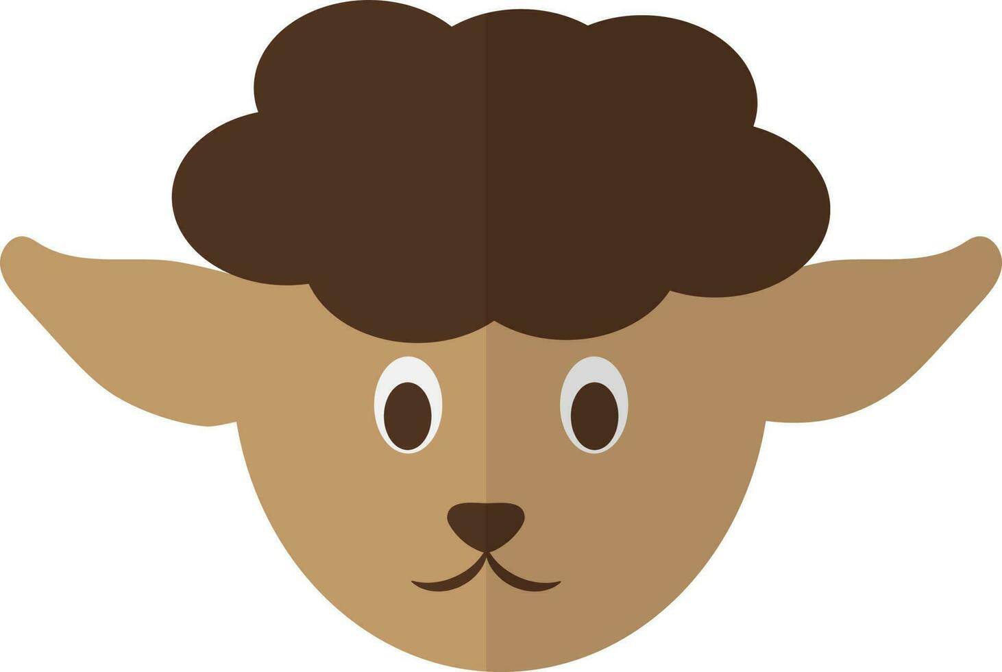 illustration de mouton visage icône pour la laine concept dans moitié ombre. vecteur