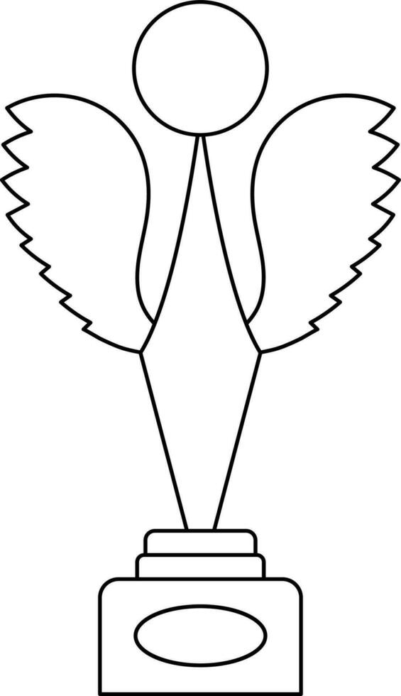 plat style moderne trophée récompenses avec ailes. vecteur