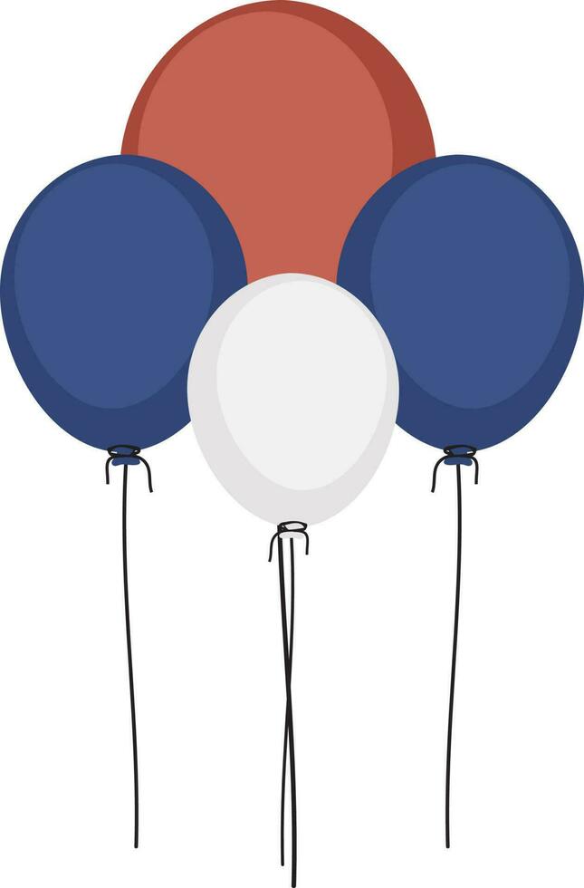 des ballons dans américain drapeau couleurs. vecteur