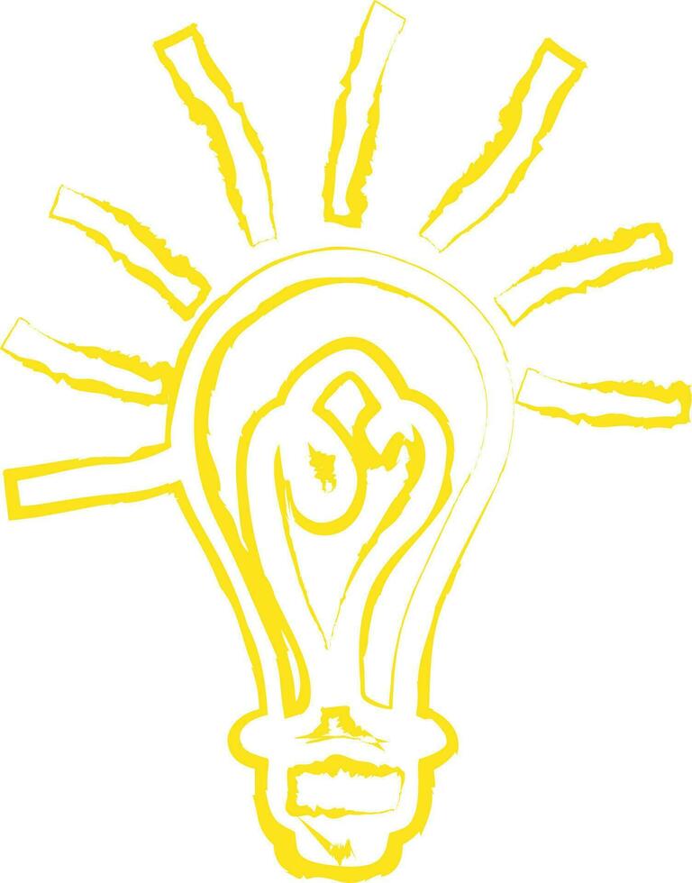 main tiré lumière ampoule icône pour idée concept. vecteur