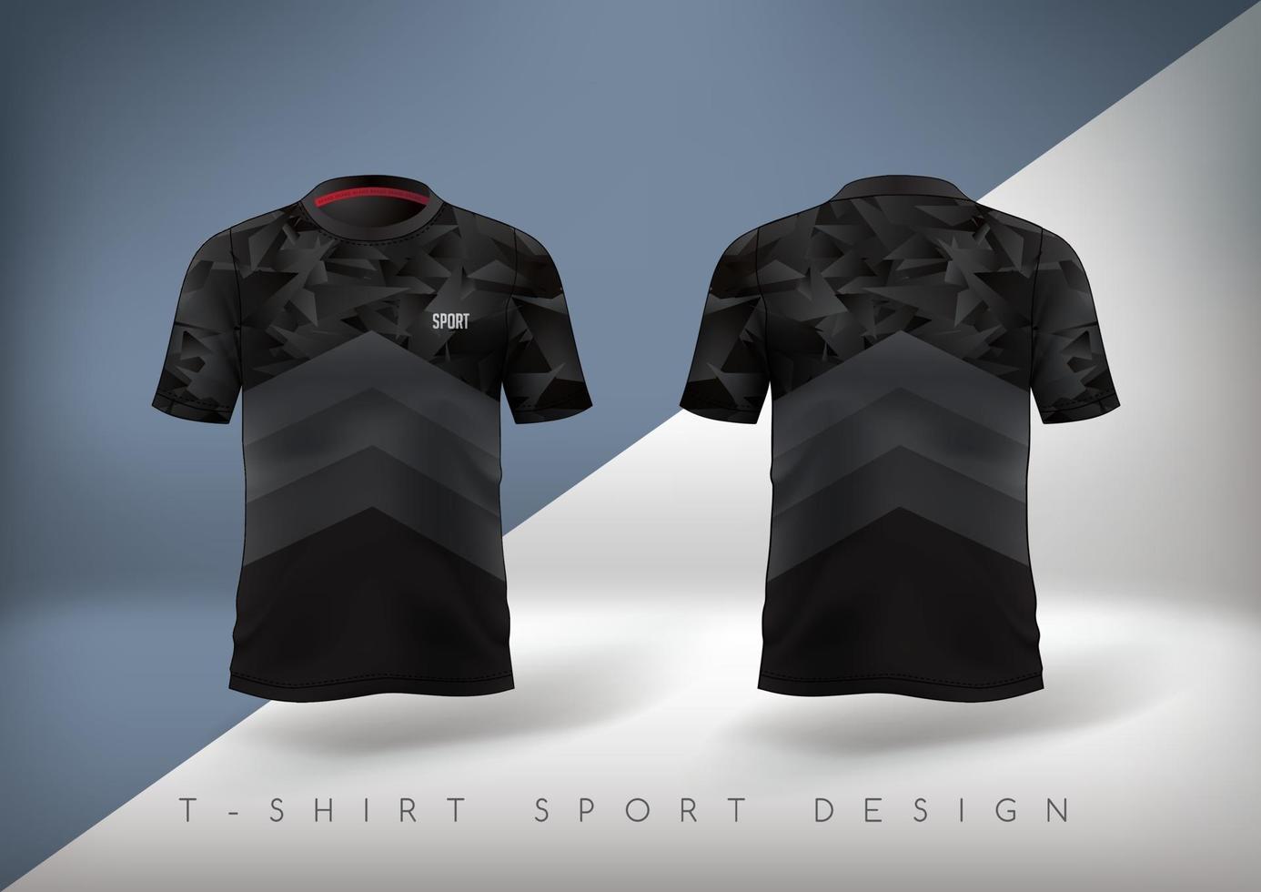 conception de t-shirt de sport de football coupe ajustée avec col rond vecteur