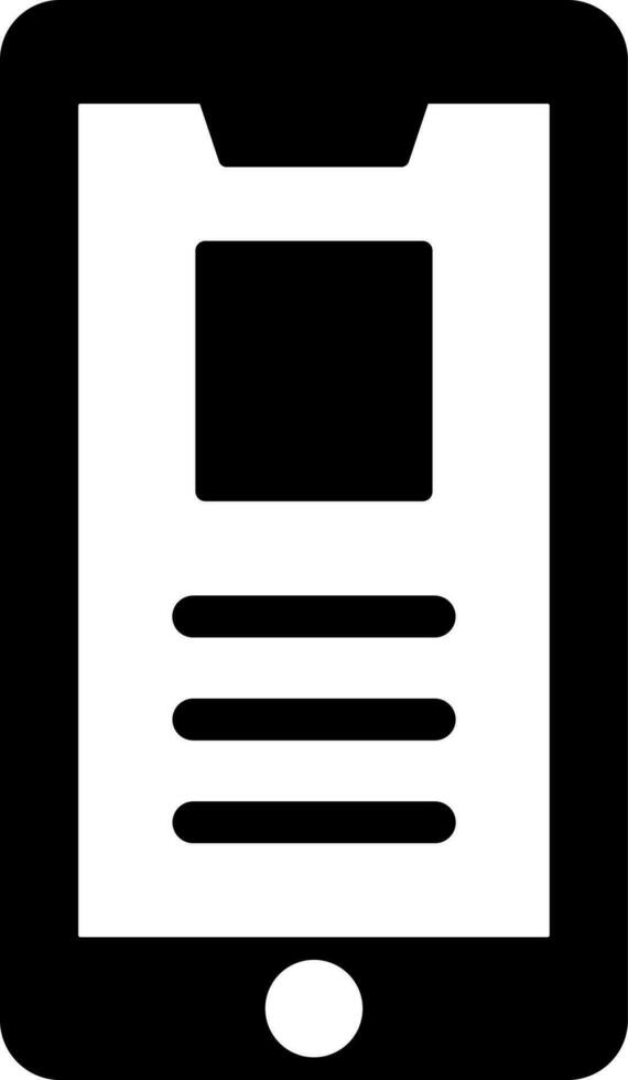 noir et blanc illustration de intelligent téléphone icône. vecteur