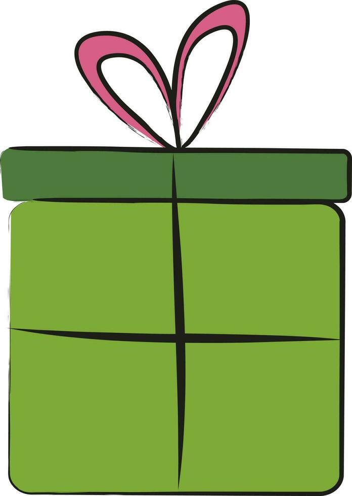 illustration de une vert cadeau boîte. vecteur
