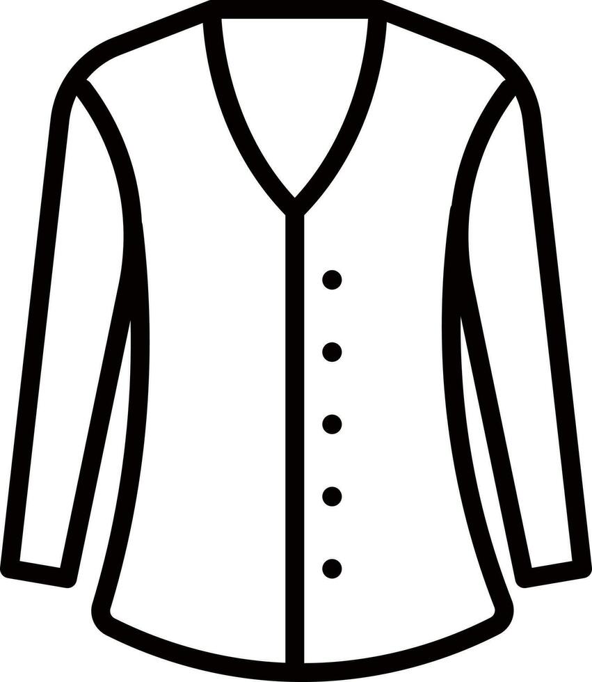 ligne art costume ou manteau icône dans plat style. vecteur