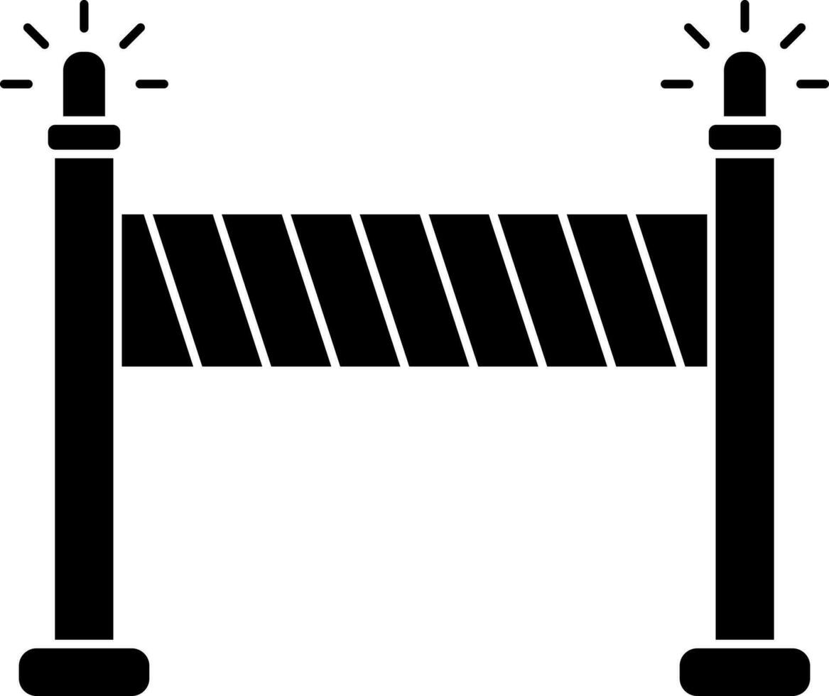 barricade ruban icône dans plat style. vecteur