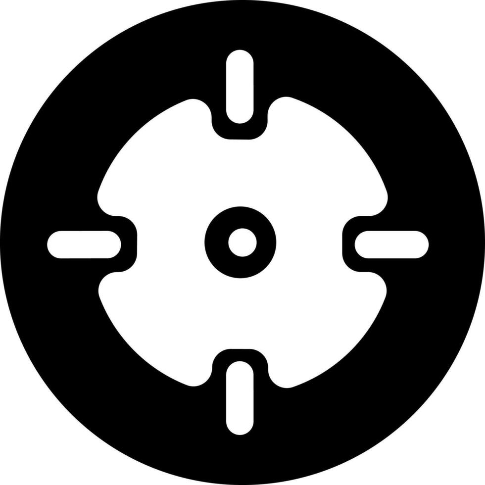 noir et blanc concentrer icône ou symbole. vecteur