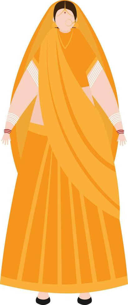 illustration de sans visage femme dans Indien traditionnel vêtements. vecteur