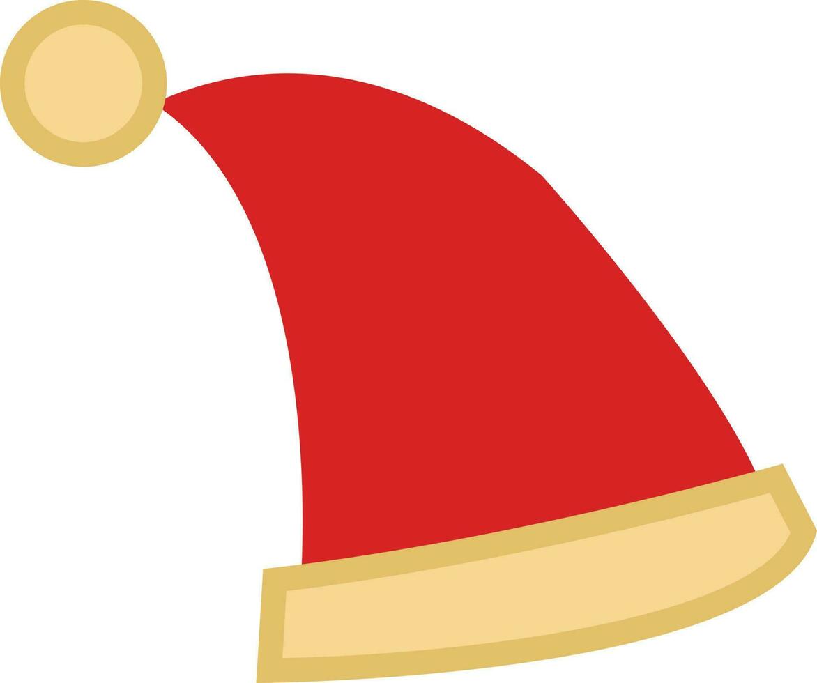 Père Noël claus chapeau dans plat style. vecteur